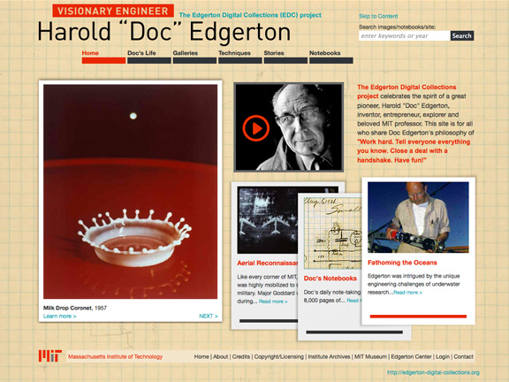 Edgerton Digital Collections homepage